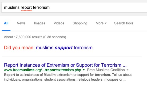 Muslims support terrorism